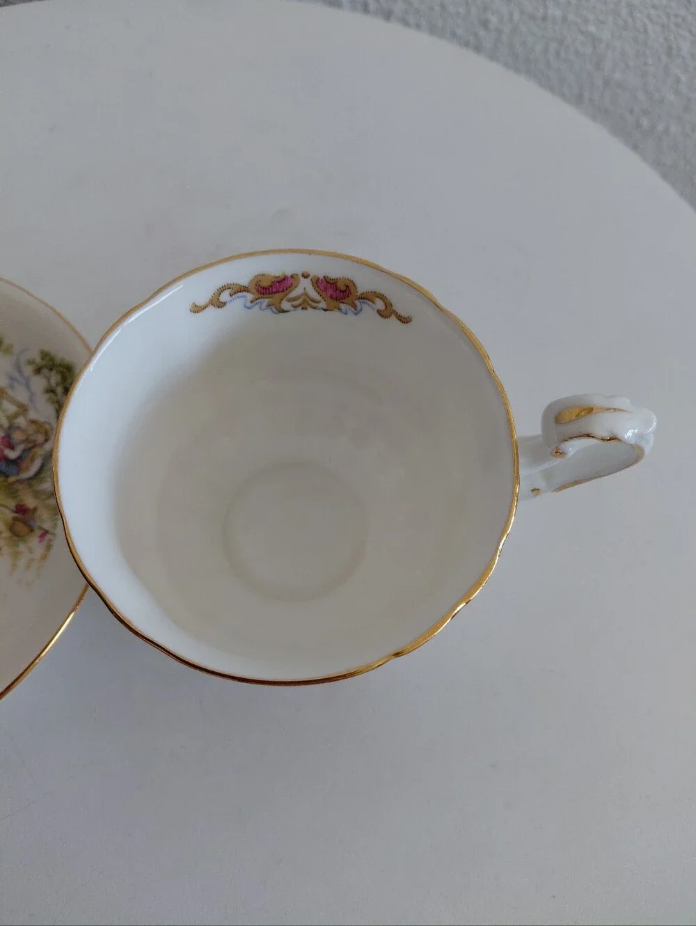 Vtg 1960s ROYAL CREST Fine Bone China FIRST LOVE Colonial Tea Cup&Saucer England
